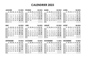 Calendrier 2023 Imprimable