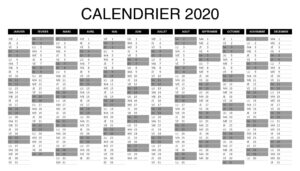 Calendrier 2020 Excel Vacances Scolaires
