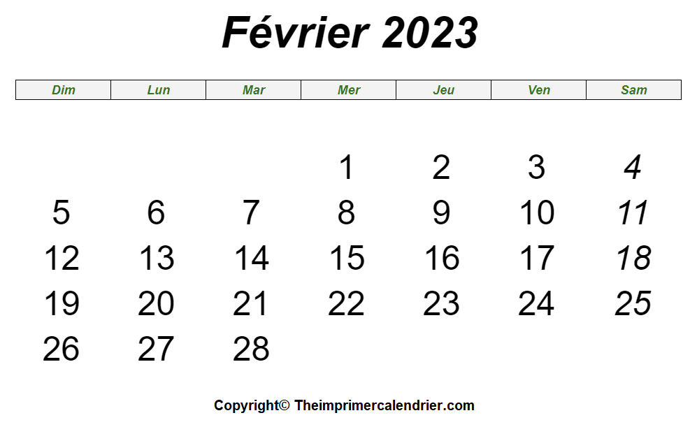 Calendrier Lunaire Fevrier 2023