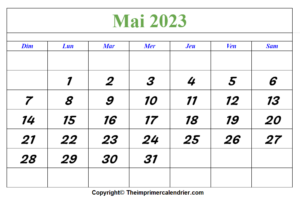 Calendrier Lunaire Mai 2023