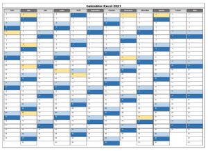 Calendrier 2021 Excel Vacances Scolaires