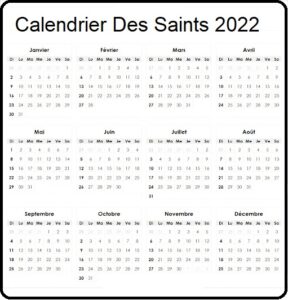 Calendrier Des Saints 2022 Belgique