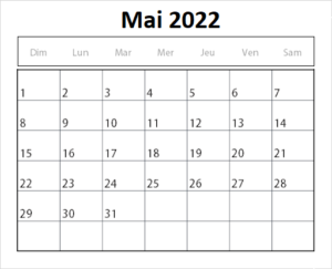 Calendrier Lunaire Mai 2022